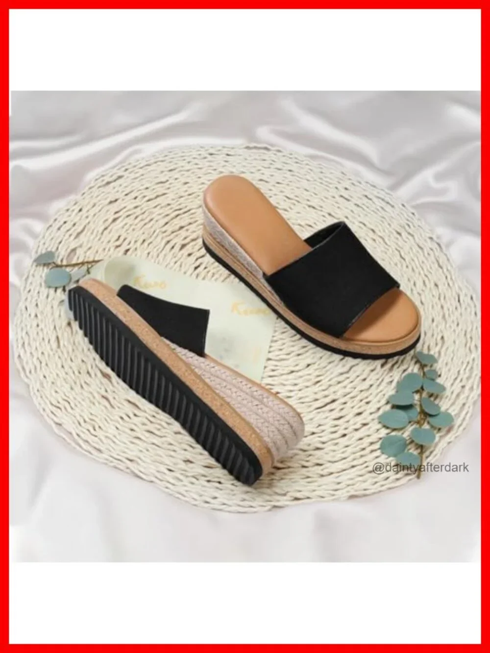 Womens Espadrille Wedge Sandals - Slip On Canvas Platform Summer Mules 2.48 Heel